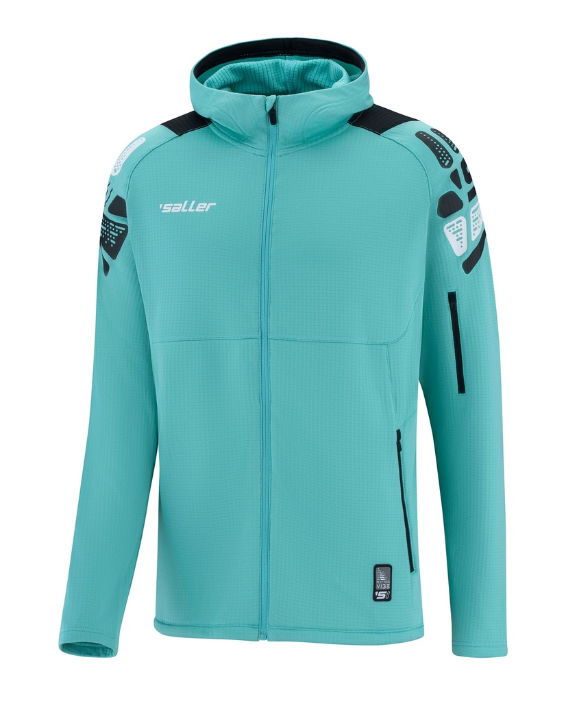 [SAL6530-083] Kapuzenjacke sallerVIBE (083 aquagrün-schwarz)