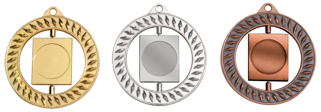 [STI9320s] Zamak-Medaille Ø70mm 9320, drehbar (silber)