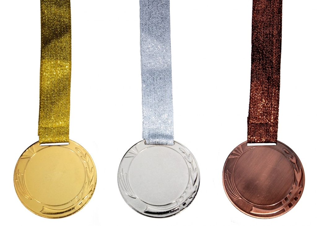 Eisen-Medaille Ø70mm 9319, mit Metallic-Halsband