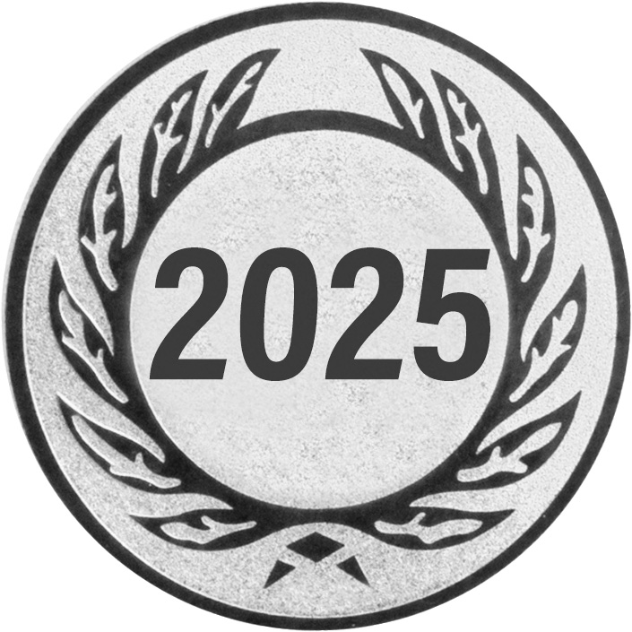 [STI-EMBLEME 25mm Jahreszahl] Aluminium-Embleme "Jahreszahl" für Medaillen und Pokale, Ø 25 bzw. 50mm (25 mm)