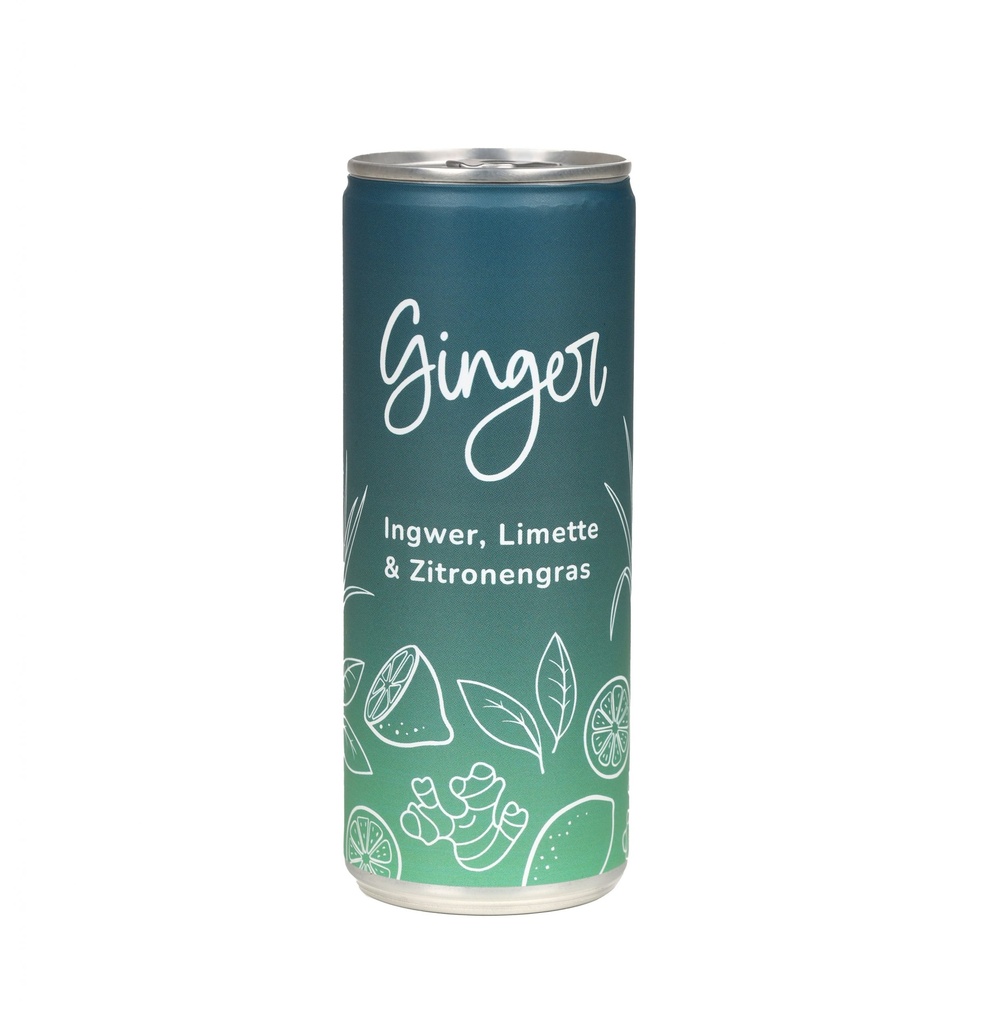 Ginger - veganes Erfrischungsgetränk 250ml Dose, 24er Tray