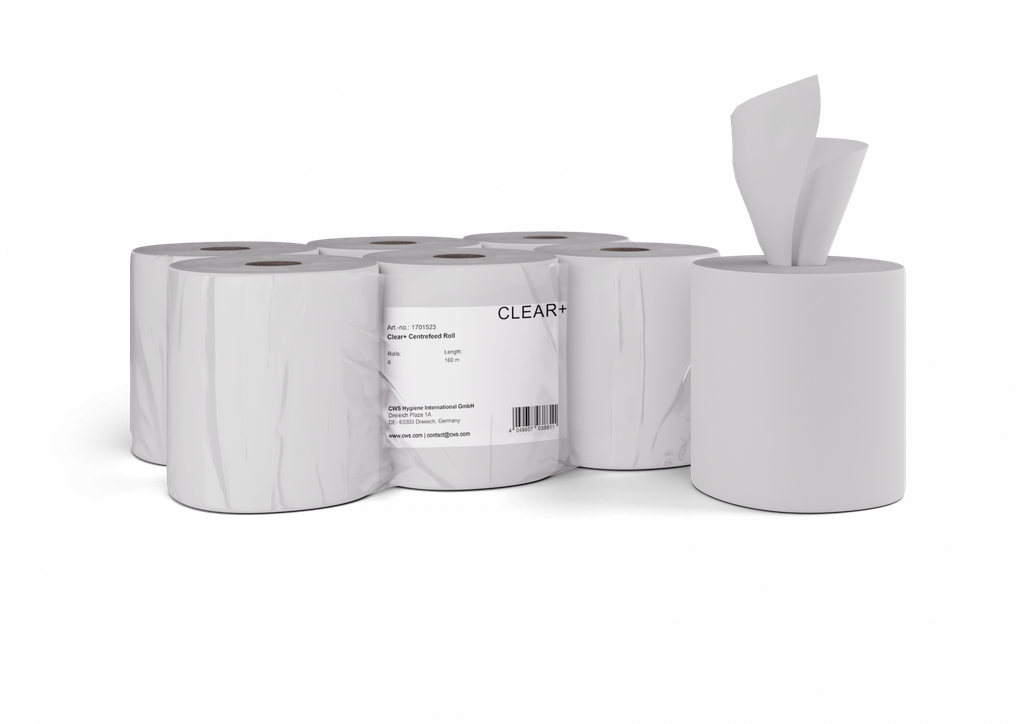 Clear+ Centerfeed-Papierrollen, 2-lagig 160 m