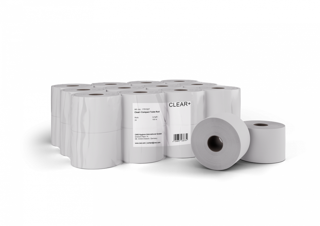 Clear+ Toilettenpapier Kompakt-Rollen, 2-lagig 100 m