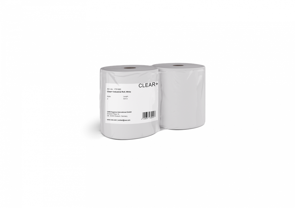 Clear+ Industrierolle weiß 400m, 2er Pack