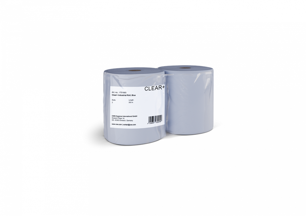 [CWS1701683] Clear+ Industrierolle blau 350m, 2er Pack
