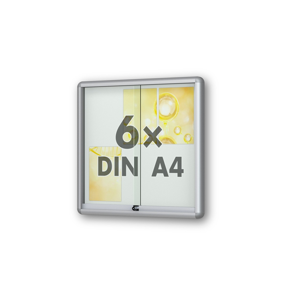 [STVV052.SRO.06.S] Indoor-Wandschaukasten Moveo 50 G (6xDIN A4)