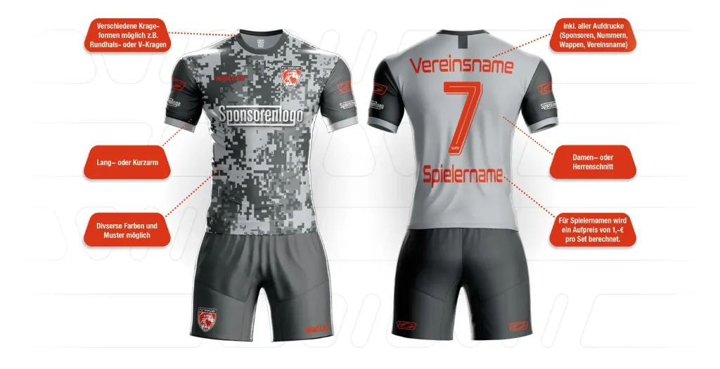 Sublimation Trikot-Set (Trikot+Short) Saller (XS)